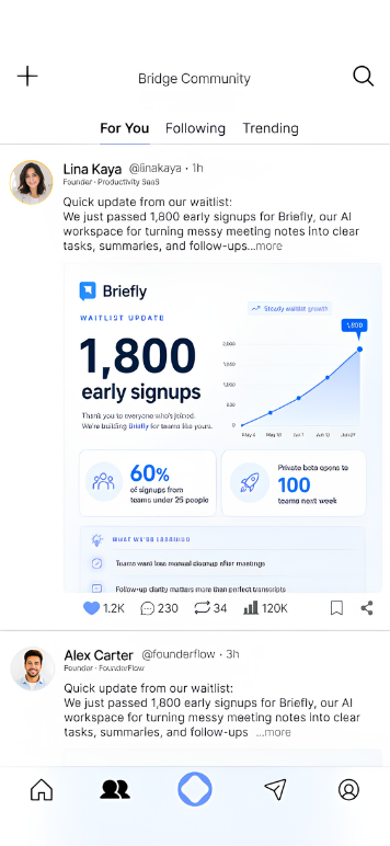 COMMUNITY OBridge product screen